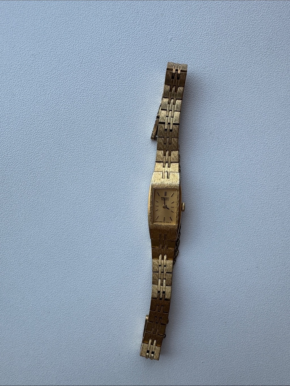 Seiko Gold-Tone Rectangular Bracelet Watch Needs Battery